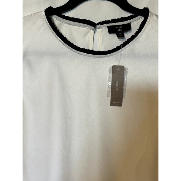 J. Crew NWT 365 Ruffle Neck Shell Satin Crepe Top Women's Size 3X Career Office - Picture 2 of 11